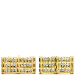 オーデマピゲ AUDEMARS PIGUET カフス ダイヤ カフリンクス イエローゴールド Au750 18K 18金 パヴェダイヤ 長方形 【中古】