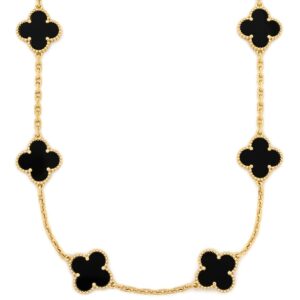 ヴァンクリーフアーペル Van Cleef & Arpels ネックレス ヴィンテージ アルハンブラ 10モチーフ ブラック×イエローゴールド 黒 18K 750YG オニキス VCARA42700 【箱】 【中古】新品同様品