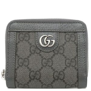 グッチ GUCCI コインケース GGスプリーム ジップアラウンド GGスプリームキャンバス グレー シルバー金具 小銭入れ カードケース 791744 【箱】 【中古】