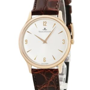ジャガールクルト JAEGER LECOULTRE マスター ウルトラスリム 145.2.79 K18PG無垢 薄型 バー アラビア シルバー メンズ 腕時計手巻き シルバー 【中古】
