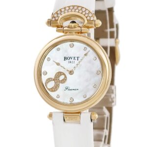 ボヴェ Bovet フルリエ OH済 K18YG無垢 純正ダイヤ ホワイト シェル 白 レディース 腕時計クオーツ ホワイト 【中古】