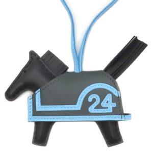 エルメス HERMES バッグチャーム ロデオ ロベオ24 PM アニョーミロ スイフト ブラック×セレスト×ヴェールマングローブ 新品 未使用 K刻印(2025年製) 【箱】 【中古】
