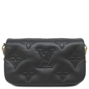 ルイヴィトン LOUIS VUITTON 2WAYバッグ ウォレット オン ストラップ レザー モノグラム バブルグラム ゴールド金具 黒 ハンドバッグ ショルダー M81398 RFID 【中古】