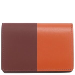 エルメス HERMES 二つ折り財布 マンハッタン コイン カードケース ボックスカーフ ヴォースイフト オレンジ系×ボルドー系 シルバー金具 コンパクト財布 コインケース バイカラー ソルド品 X刻印 【中古】新品同様品