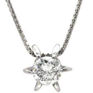 ネックレス ダイヤモンド ペンダント 1.168ct プラチナシルバー Pt900×Pt850 プラチナム 1P 1石 1粒 【中古】中古品