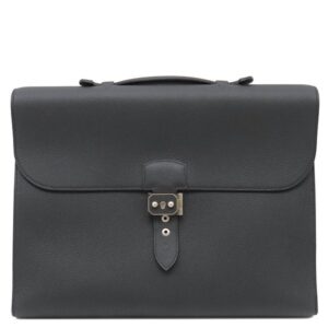 エルメス HERMES ビジネスバッグ サックアデペッシュ ライト 1-37 トゴ ブラック マットシルバー金具 黒 書類ケース D 【箱】 【中古】新品同様品