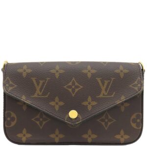 ルイヴィトン LOUIS VUITTON ショルダーバッグ ミルティ ポシェット フェリシー モノグラムキャンバス モノグラム ゴールド金具 茶 緑 カーキ M80091 RFID 【箱】 【中古】