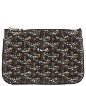 ゴヤール GOYARD ポーチ セナ ゴヤールディンキャンバス ブラック シルバー金具 黒 ヘリンボーン柄 【箱】 【中古】