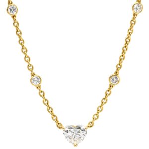カルティエ Cartier ネックレス ハートシェイプダイヤ イエローゴールド Cartier 18金 750 ステーションネックレス 【箱】 【中古】