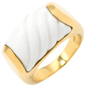 ブルガリ BVLGARI リング 指輪 トロンケット イエロ―ゴールド×ホワイト BVLGARI Au750 YG 18K 18金 8.5号 【中古】中古品