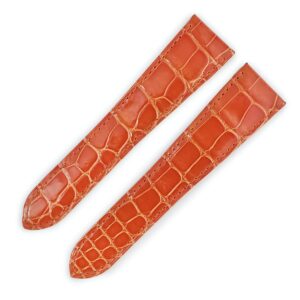 カルティエ Cartier 腕時計パーツ 純正 カリブル 42mm用 クロコバンド クロコダイル オレンジ 未使用 替え バックル用 ベルト ストラップ 24ｍｍ オレンジ 橙 【中古】未使用保管品