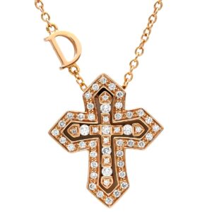 ダミアーニ DAMIANI ネックレス ベルエポック クラウン S ピンクゴールド Au750 18K PG ダイヤ クロス 十字架 20089079 【箱】 【中古】中古美品