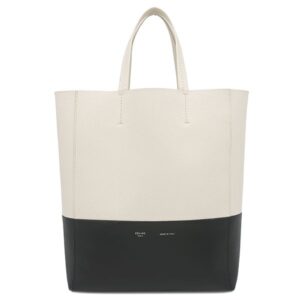 セリーヌ CELINE 2WAYバッグ スモール バーティカル カバ レザー クリーム シルバー金具 白 黒 バイカラー トート ショルダー 176163XBB 【保存袋】 【中古】中古美品