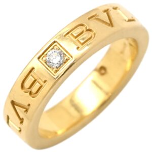 ブルガリ BVLGARI リング 指輪 ブルガリブルガリ ダブルロゴ イエローゴールド 18K 750AU 1Pダイヤモンド 7号 【中古】中古品