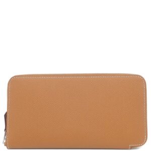 エルメス HERMES 長財布 アザップロング シルクイン ヴォーエプソン ゴールド シルバー金具 新品 未使用 茶 ラウンドファスナー K刻印(2025年製) 【箱】 【中古】