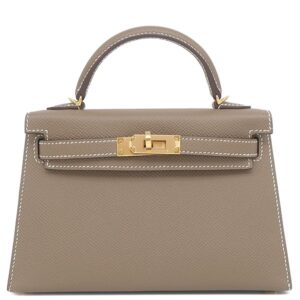 エルメス HERMES 2WAYバッグ ミニケリードゥ 外縫い ヴォーエプソン エトゥープ ゴールド金具 ショルダー 2023年製 B 【箱】 【中古】