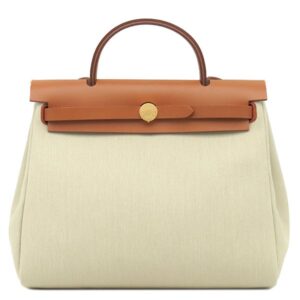 エルメス HERMES 2WAYバッグ エールバッグジップPM 31 キャンバス トワルミリタリー ヴァッシュハンター ベージュ×ゴールド ゴールド金具 茶 トワルH U 【箱】 【中古】新品同様品