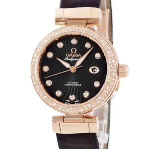 オメガ OMEGA デ ヴィル レディマティック 425.68.34.20.51.001 K18RG無垢 純正ダイヤ スーパーノヴァ レディース 腕時計自動巻き ブラック 【中古】中古美品