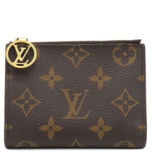 ルイヴィトン LOUIS VUITTON 二つ折り財布 ポルトフォイユ リサ モノグラムキャンバス グレナード ゴールド金具 茶 赤 コンパクト M11380 RFID 【箱】 【中古】