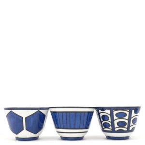 エルメス HERMES 食器 ボウル 3点セット 磁器 ブルーXホワイト 生産終了品 カフェオレ シリアル ポーセリン BLEUS d'AILLEURS 【中古】
