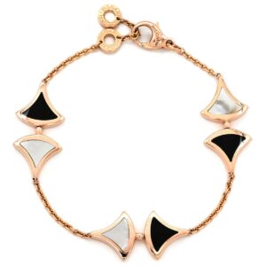 ブルガリ BVLGARI ブレスレット ディーヴァ ドリーム ブラック×ホワイト×ピンクゴールド SM Au750 K18RG 350073 【中古】中古品