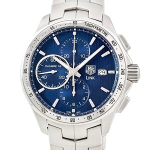 タグホイヤー TAG Heuer リンク クロノグラフ レオナルド ディカプリオ CAT2015.BA0952 コラボ 限定モデル メンズ 腕時計自動巻き ブルー 【中古】中古美品