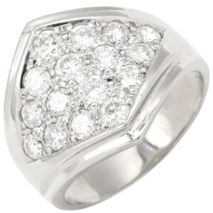 リング 指輪 ダイヤ パヴェリング プラチナシルバー スクエア 1.21ct Pt ダイヤモンド ひし形 13号 【中古】中古品
