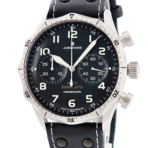 ユンハンス JUNGHANS マイスター パイロット クロノグラフ リミテッド 027/3592.00 黒 復刻モデル 限定 メンズ 腕時計自動巻き ブラック 【中古】中古美品