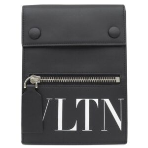 ヴァレンティノ VALENTINO ショルダーバッグ VLTN ロゴ ネックポーチ レザー ブラック シルバー金具 ミニバッグ 黒 UY2P0Q83LVN 【箱】 【中古】
