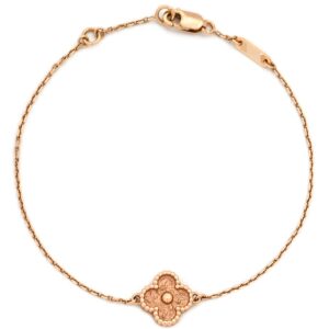 ヴァンクリーフアーペル Van Cleef & Arpels ブレスレット スウィート アルハンブラ ピンクゴールド Au750 18K RG テクスチャード加工 VCARO8DC00 【中古】