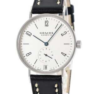 ノモス NOMOS タンジェント TN174W2 OH済 スモールセコンド 青針 アラビア バー シースルーバック メンズ 腕時計手巻き シルバー 【中古】中古美品