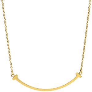 ティファニー Tiffany & Co ネックレス Tスマイル ペンダント スモール イエローゴールド T＆Co. T smile K18YG Au750 18K 18金 60011679 【中古】中古美品
