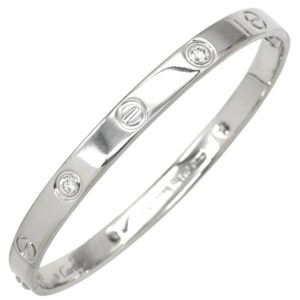 カルティエ Cartier ブレスレット LOVE ラブブレス 旧型 ハーフダイヤ ホワイトゴールド #17 4Pダイヤ 750WG 18K 18金 ドライバーなし 【修理証明書】 【中古】