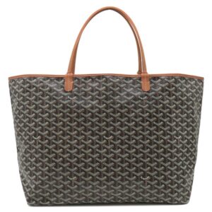 ゴヤール GOYARD トートバッグ サンルイGM PVCコーティングキャンバス ゴヤールディンキャンバス シュヴロッシュカーフスキン ブラウン×ブラック リバーシブル ヘリンボーン 【保存袋】 【中古】新品同様品