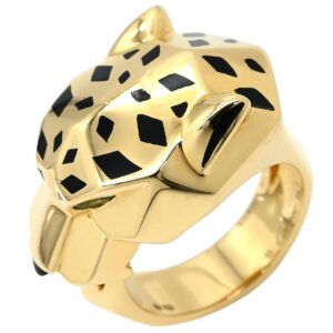 カルティエ Cartier リング 指輪 パンテール ドゥ カルティエ イエローゴールド #56 Au750 オニキス ツァボライト 15.5号 B4074100 【中古】中古品