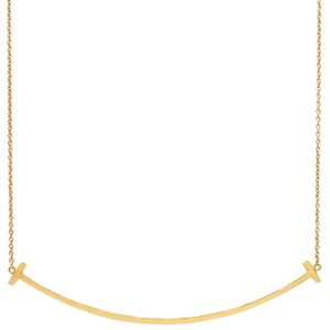 ティファニー Tiffany & Co ネックレス T スマイル ペンダント ラージ イエローゴールド T&Co. T smile K18YG Au750 18K 18金 60011652 【中古】中古美品