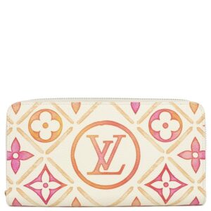 ルイヴィトン LOUIS VUITTON 長財布 ジッピーウォレット モノグラムキャンバス コーラル ゴールド金具 LV バイ ザ プール コレクション M11455 RFID 【箱】 【中古】新品同様品