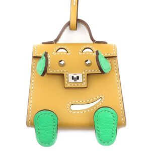 エルメス HERMES バッグチャーム ビジュードサック ケリードール シェーブル タデラクト ナチュラル×ヴェールコミック×ヴェールフィズ シルバー金具 緑 W刻印(2024年製) 【保存袋】 【中古】