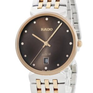 ラドー RADO フローレンス クラシック ダイヤモンド R48912763 未使用 純正ダイヤ PVD メンズ 腕時計クオーツ ブラウン 【中古】