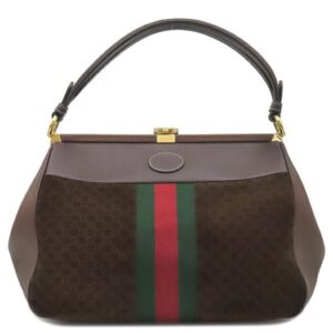 グッチ GUCCI 2WAYバッグ ヴィルゴ GG レザー スウェード ブラウン ゴールド金具 茶 シェリーライン がま口バッグ Virgo 726428 【保存袋】 【中古】
