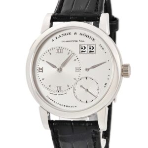 ランゲ&ゾーネ LANGE&SOHNE ランゲ1 101.025 Pt950無垢 プラチナ オフセンター パワーリザーブ アウトサイズデイト メンズ 腕時計手巻き シルバー 【中古】