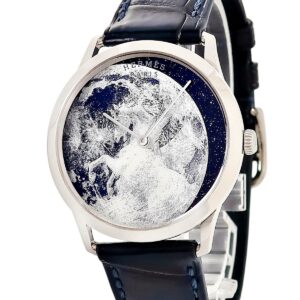 エルメス HERMES スリム ドゥ エルメス クレール ドゥ リュンヌ CA2.990i K18WG無垢製 月光 限定 メンズ 腕時計自動巻き ネイビー 【中古】