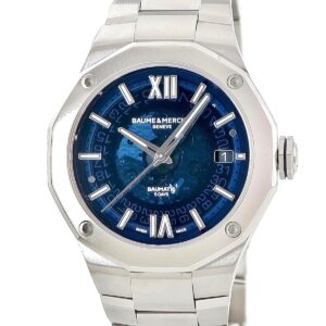 ボーム&メルシエ BAUME&MERCIER リビエラ ボーマティック M0A10616 12角形 サファイアブルー デイト メンズ 腕時計自動巻き ブルー 【中古】