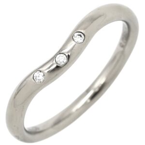 ティファニー Tiffany & Co リング 指輪 カーブドバンド ダイヤ ホワイトゴールド T＆Co. 三粒 3P エルサペレッティ 9号 【中古】