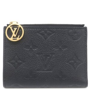 【★3％OFFクーポン】ルイヴィトン LOUIS VUITTON 二つ折り財布 ポルトフォイユ リサ モノグラムアンプラント ノワール ゴールド金具 黒 ブラック M83365 RFID 【中古】中古美品