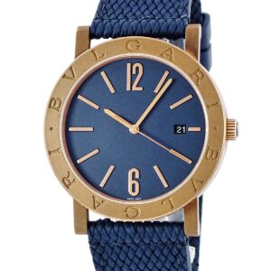 ブルガリ BVLGARI ブルガリブルガリ ソロテンポ BB41B 103132 ブロンズ チタン デイト アラビア バー メンズ 腕時計自動巻き ブルー 【中古】中古美品