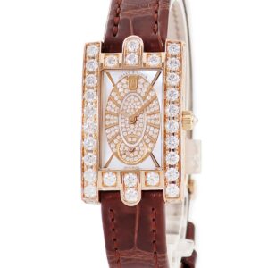 ハリーウィンストン Harry Winston アヴェニュー クラシック エリプティック AVEQHM21RR112 K18RG 純正ダイヤ レディース 腕時計クオーツ ホワイト 【中古】