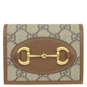 グッチ GUCCI 二つ折り財布 ホースビット 1955 スモールウォレット レザー GGスプリームキャンバス ベージュ×ダークブラウン ゴールド金具 コンパクト 621887 FAD6L 9758 【箱】 【中古】