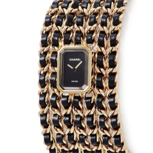 シャネル CHANEL プルミエール カフ M LIMITED EDITION H9861 K18イエローGP ゴールド ブラック レディース 腕時計クオーツ ブラック 【中古】