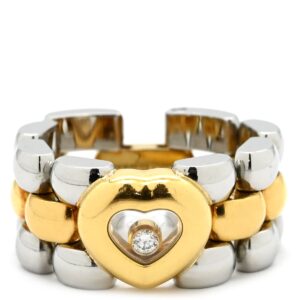 ショパール CHOPARD リング 指輪 ハッピーダイヤモンド ハート イエローゴールド×シルバー K18YG×SS Au750 ムービング 1P 9号 82/8401-20 【中古】中古品